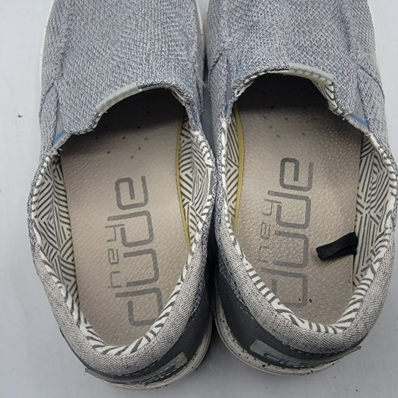Hey Dude Mens 9 Thad Sox Sharksin Gray White Loafer Slip On Shoes Casual Comfort main image 11